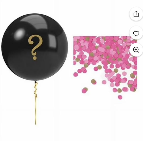 Gender Reveal girl pink Balloon Kit, black Balloon , 36" NIB includes 2 - Picture 2 of 6